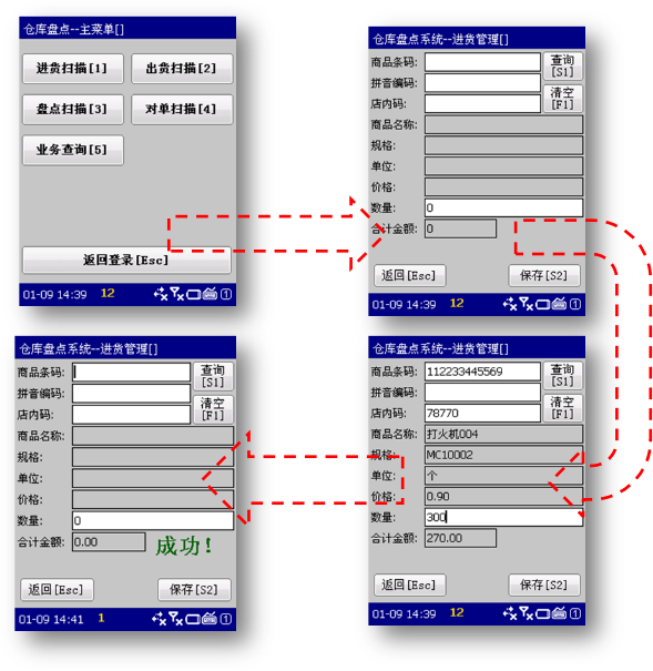 智能倉儲系統手持機操作界面